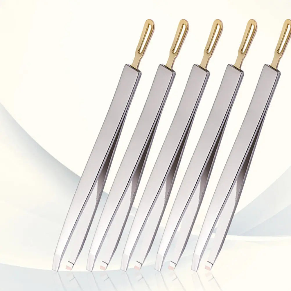 3-Pack Stainless Steel Tweezers – Brow, Lash & Eyelid Tool Set Precision Tweezers Set QXL Default Title