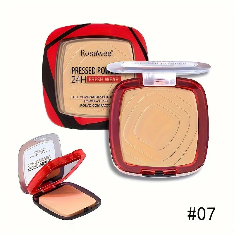 Rosawee Full Coverage Pressed Powder Foundation 24H Matte Pressed Powder Foundation QXL 07
