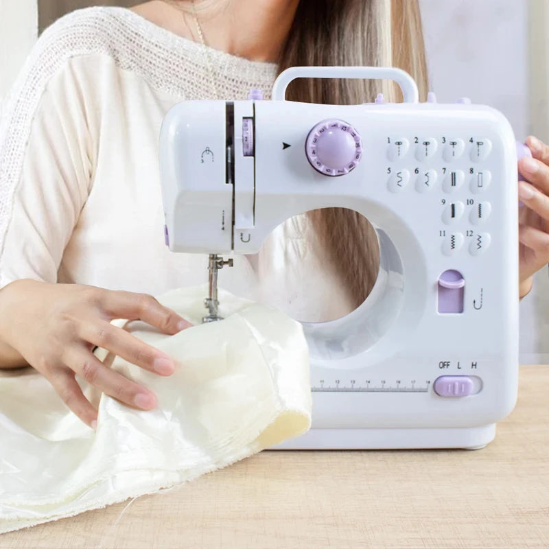 Portable Mini Electric Sewing Machine | 12 Stitches & Pedal Electric Sewing Machine QXL