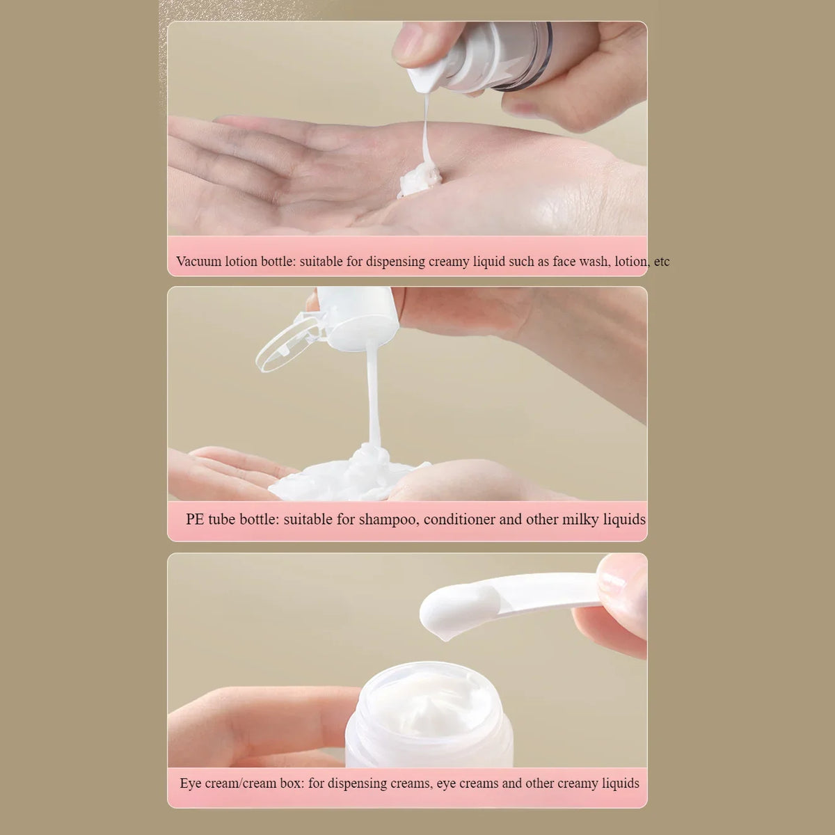 Refillable Airless Pump Travel Bottle Set | Lotion & Spray Kit Travel Bottle Set QXL