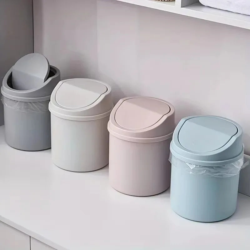 Mini Trash Can with Rolling Lid | Desk & Bedroom Waste Bin Mini Trash Can QXL