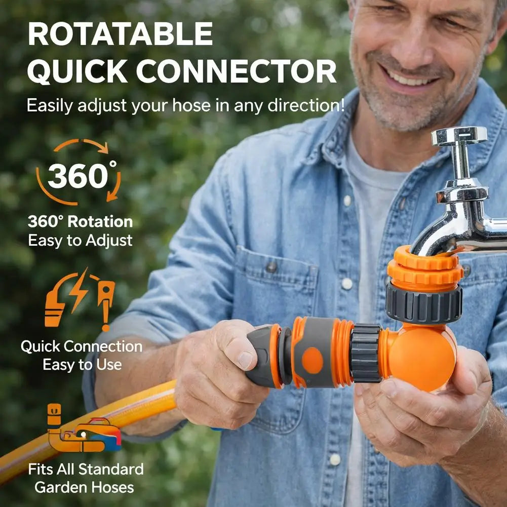 360° Swivel Garden Hose Faucet Quick Connect Adapter Hose Faucet Adapter QXL