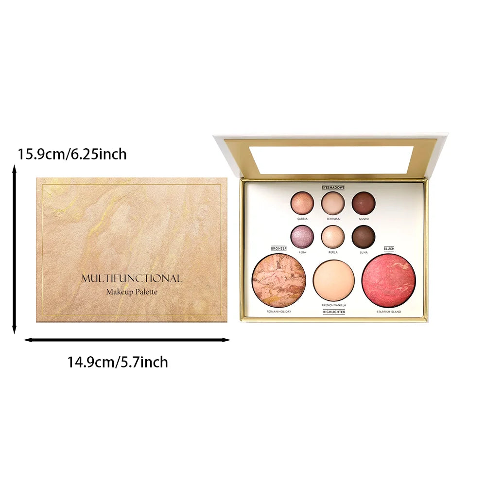 Gilded Radiance Eyeshadow Palette | Shimmer & Matte Shades Eyeshadow Palette QXL