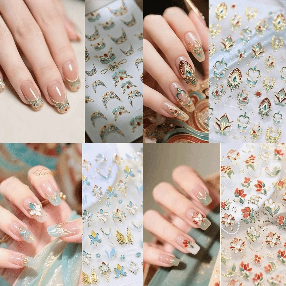 5D Baroque Gemstone Nail Stickers | Luxury Palace Nail Decals Nail Art Stickers QXL