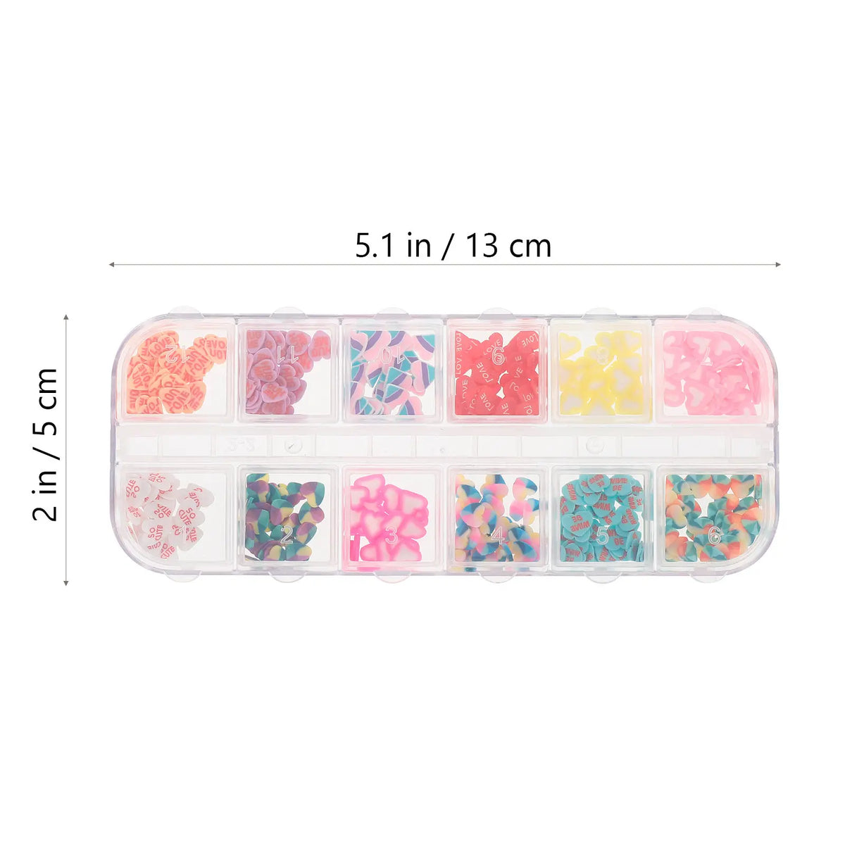 Heart Clay Nail Slices 3-Box Set | Valentine's Nail Art Charms Nail Art Charms QXL