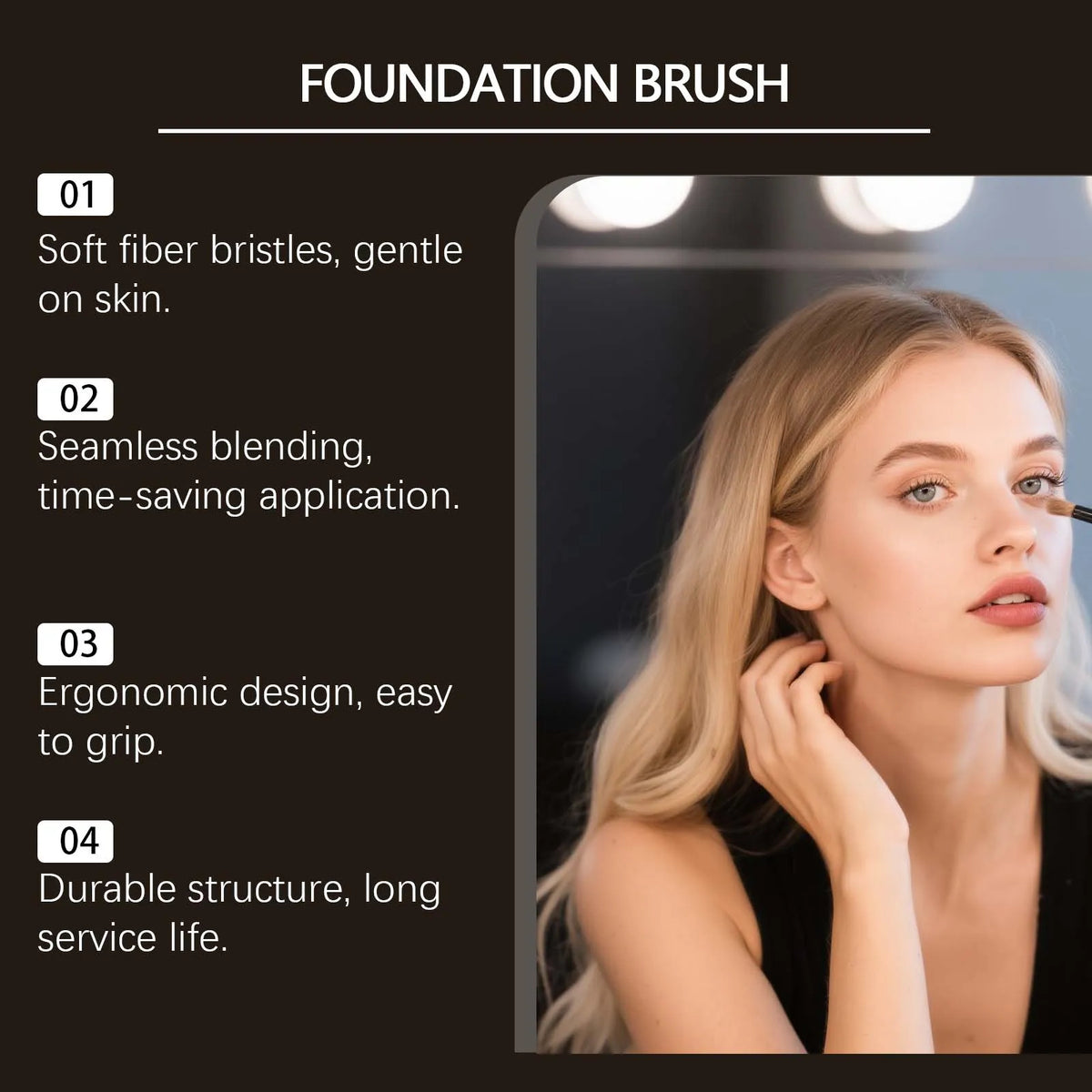 Flawless Foundation Brush | Soft, Even Coverage Makeup Tool Foundation Brush QXL