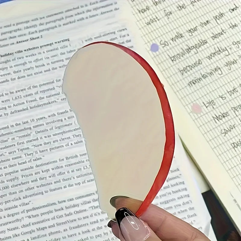 Transparent Fruit Slice PVC Bookmarks | Watermelon Lemon Apple Novelty Bookmarks QXL Brown