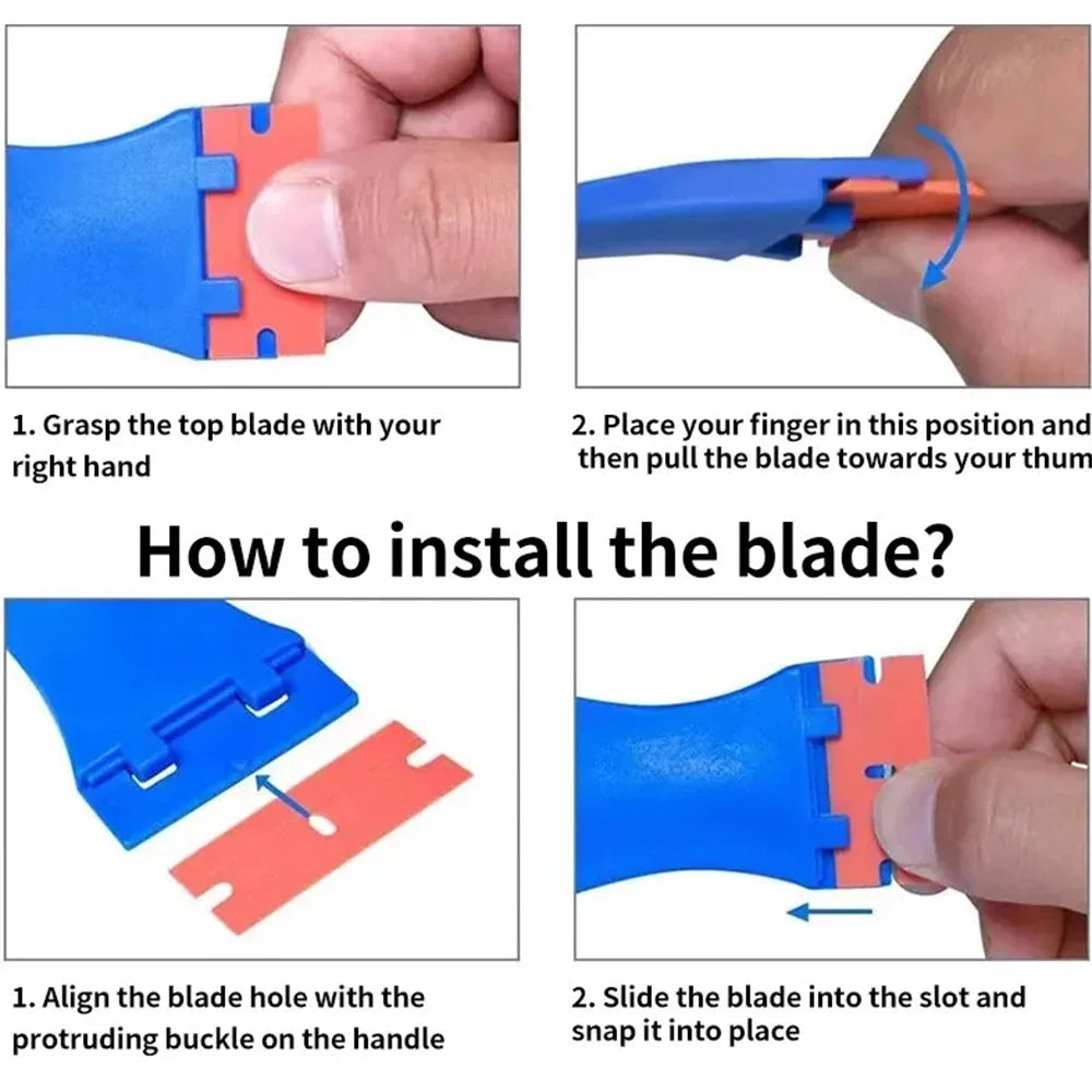 Non-Scratch Plastic Blade Scraper | Sticker & Residue Remover Plastic Blade Scraper QXL