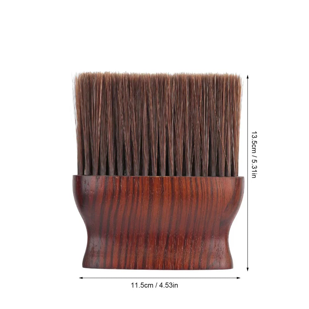 Rubberwood Barber Neck Duster Brush | Soft Nylon Bristles Barber Neck Brush QXL