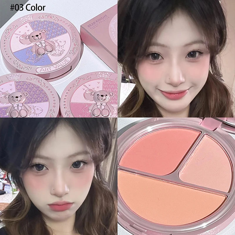 ART VALUE Matte Blush Palette – 3-Color Cheek Tint & Contour Blush Palette QXL