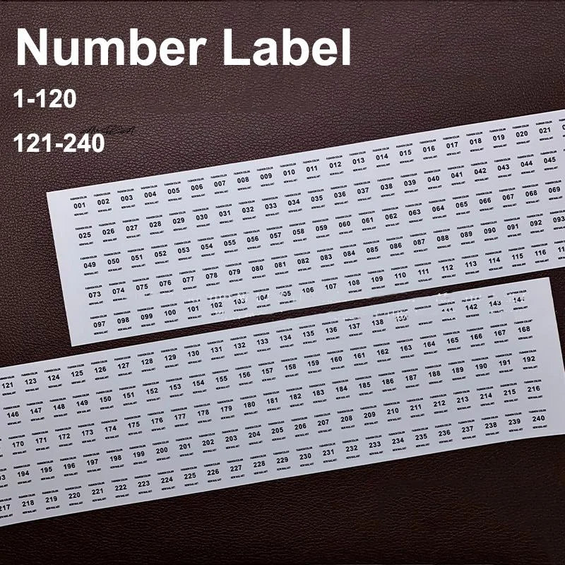 No.1–240 Nail Polish Number Stickers | Color Label Sheet Nail Organization Stickers QXL