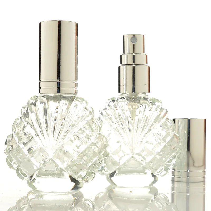 15ml Shell Glass Perfume Spray Bottle | Refillable Atomizer Perfume Spray Bottle QXL gold lid