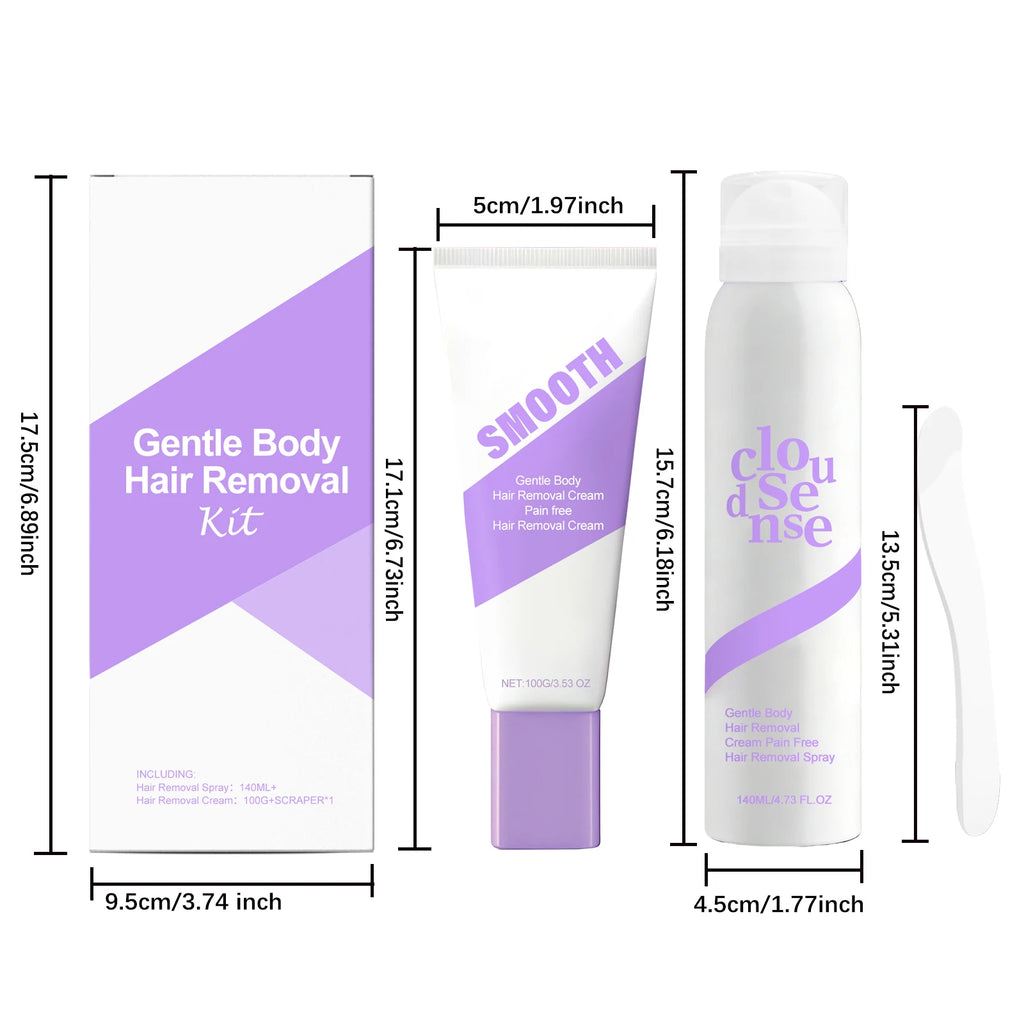 Gentle Depilatory Hair Removal Cream Set – Legs Arms Underarms Depilatory Cream Set QXL
