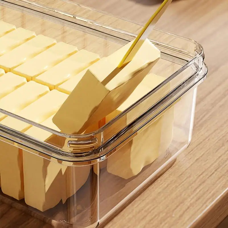 Butter Keeper Box with Lid & Cutter | Food-Grade Fridge Storage Butter Storage Box QXL