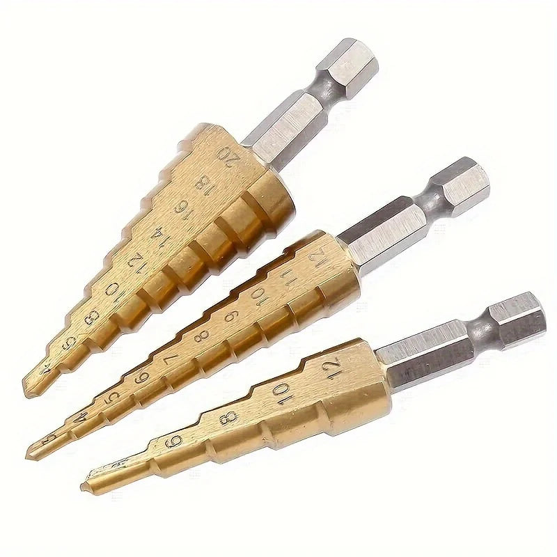 Step Drill Bit Set – Multi-Size for Wood & Metal | High Precision Step Drill Bit Set QXL