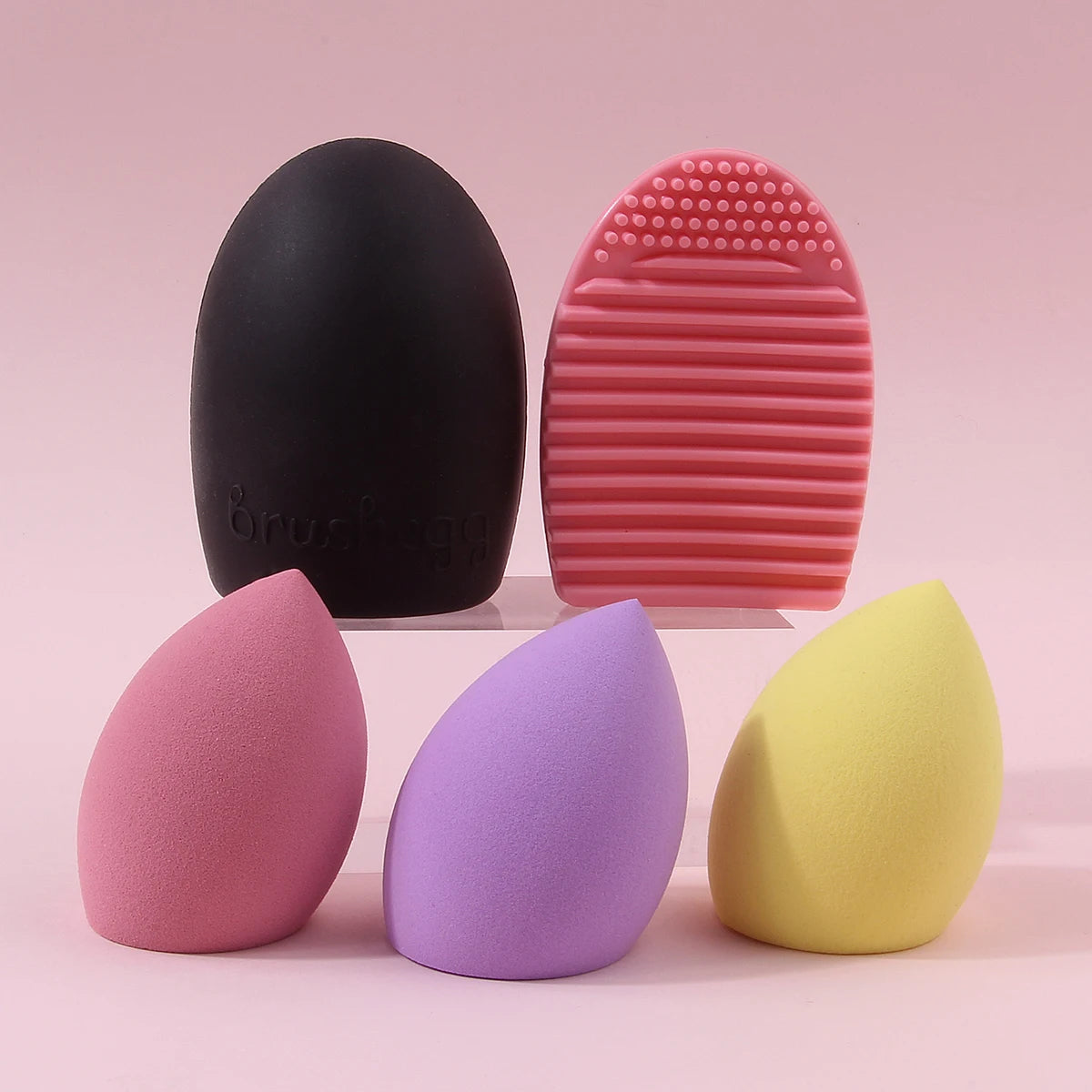 KOSSHOW 5-Pc Makeup Sponge Set & Brush Cleaning Palette Makeup Sponge Set QXL MULTICOLOR