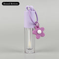 2.5ml Heart-Shaped Lip Gloss Tube with Keychain & Brush Lip Gloss Container QXL Chain round Purple