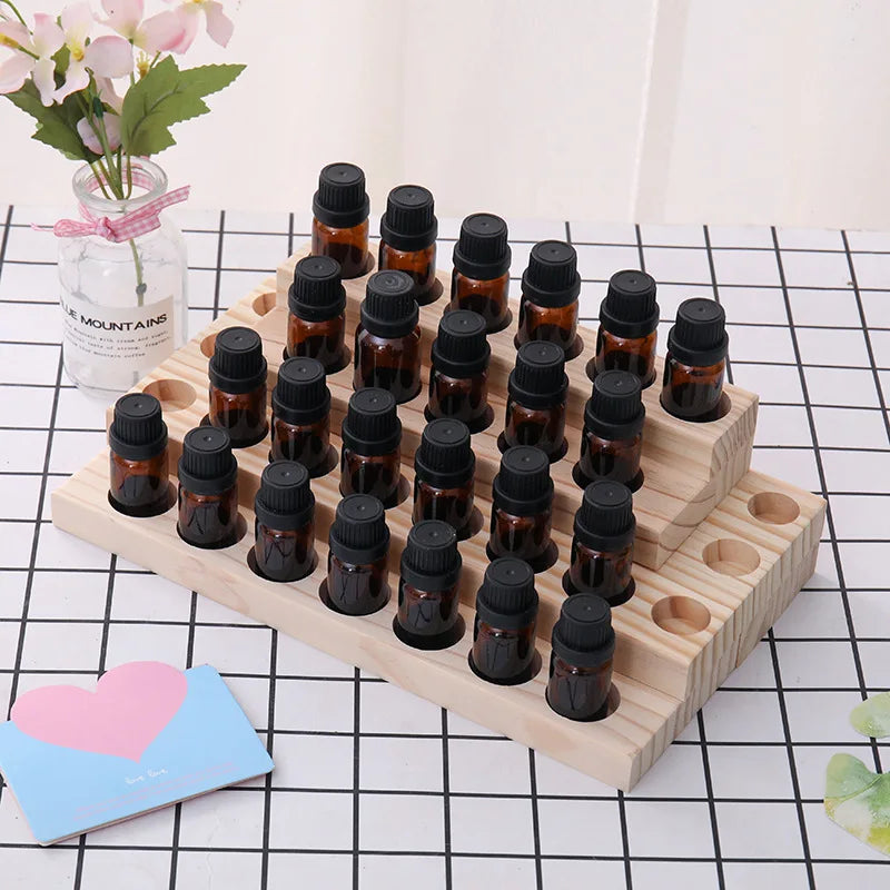 4-Layer Wood Essential Oil Storage Rack & Display Stand Essential Oil Shelf QXL