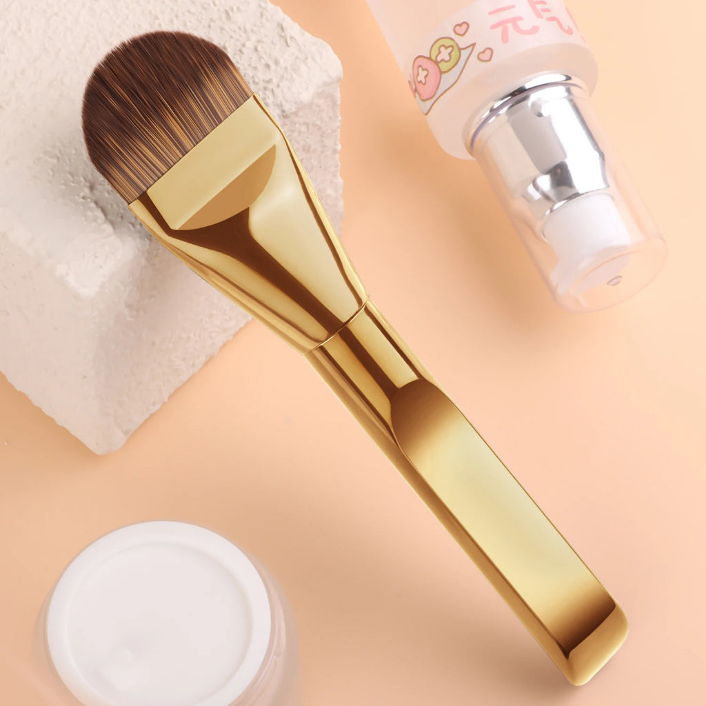 Flat Head Foundation Brush | Soft Synthetic Streak-Free Finish Foundation Makeup Brush QXL