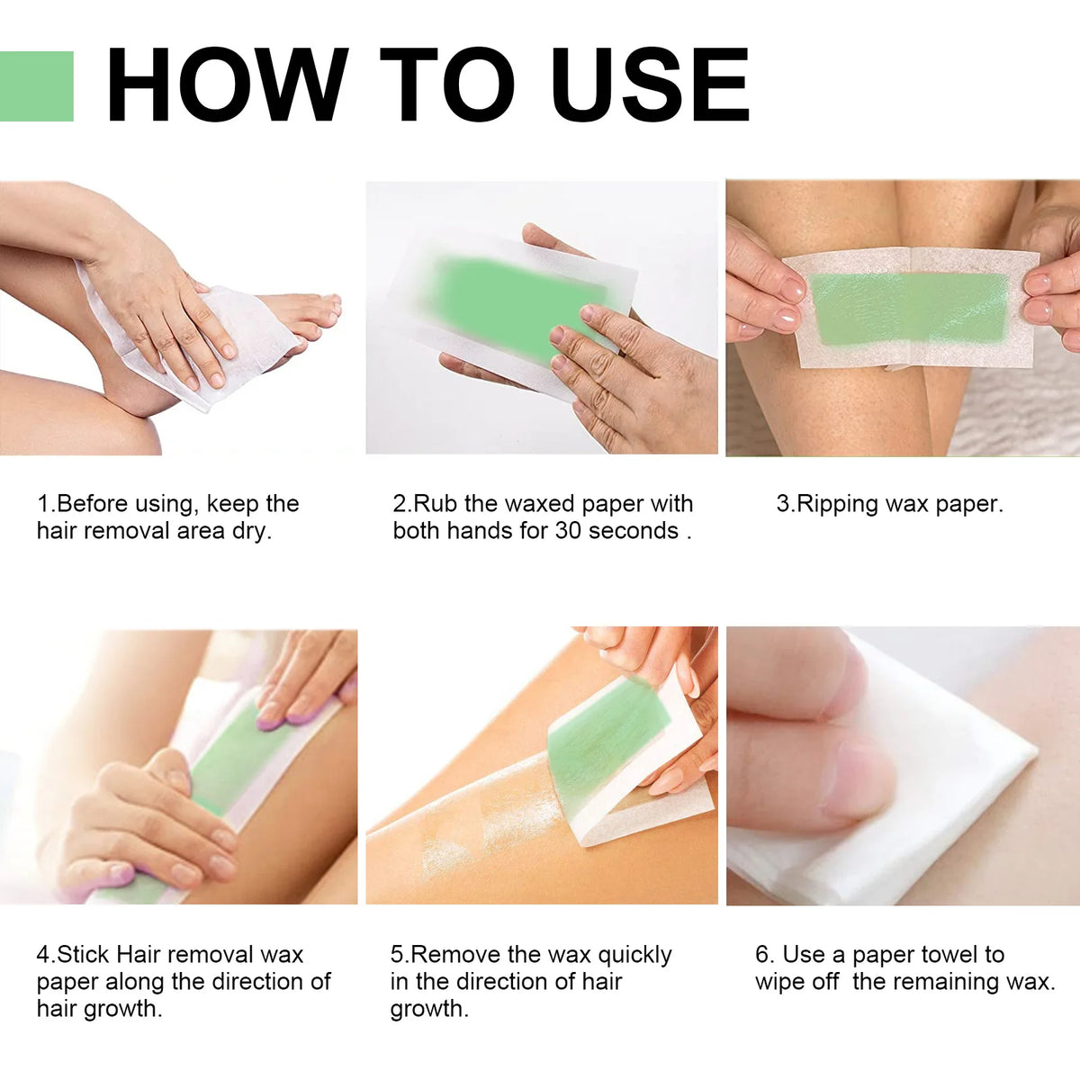 10-Pack Cold Wax Strips – Face, Arm, Leg & Body Hair Removal Cold Wax Strips QXL
