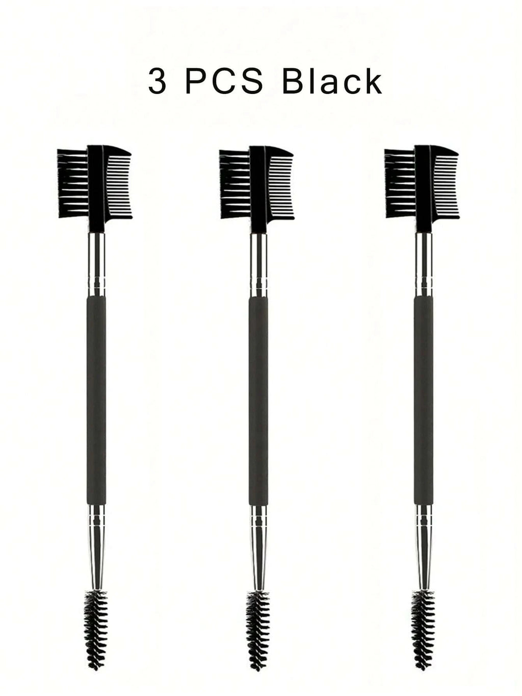 3-Head Eyebrow & Eyelash Spoolie Brush Set – Grooming Tool Spoolie Brush Set QXL