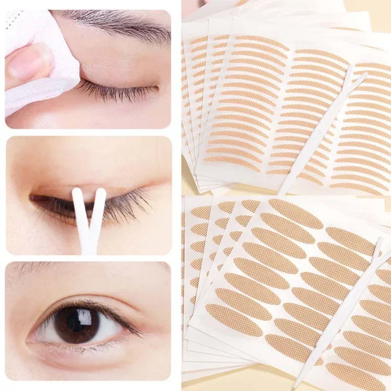 Invisible Mesh-Lace Eyelid Tape Stickers | 240pc Double Fold Kit Eyelid Tape Stickers QXL