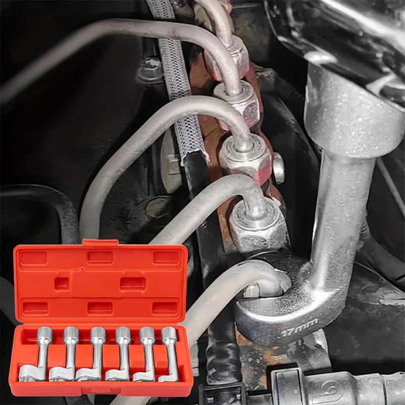 6-Pc Diesel Injector Pipe Socket Set 1/2" Drive 12–19mm Socket Wrench Set QXL Default Title