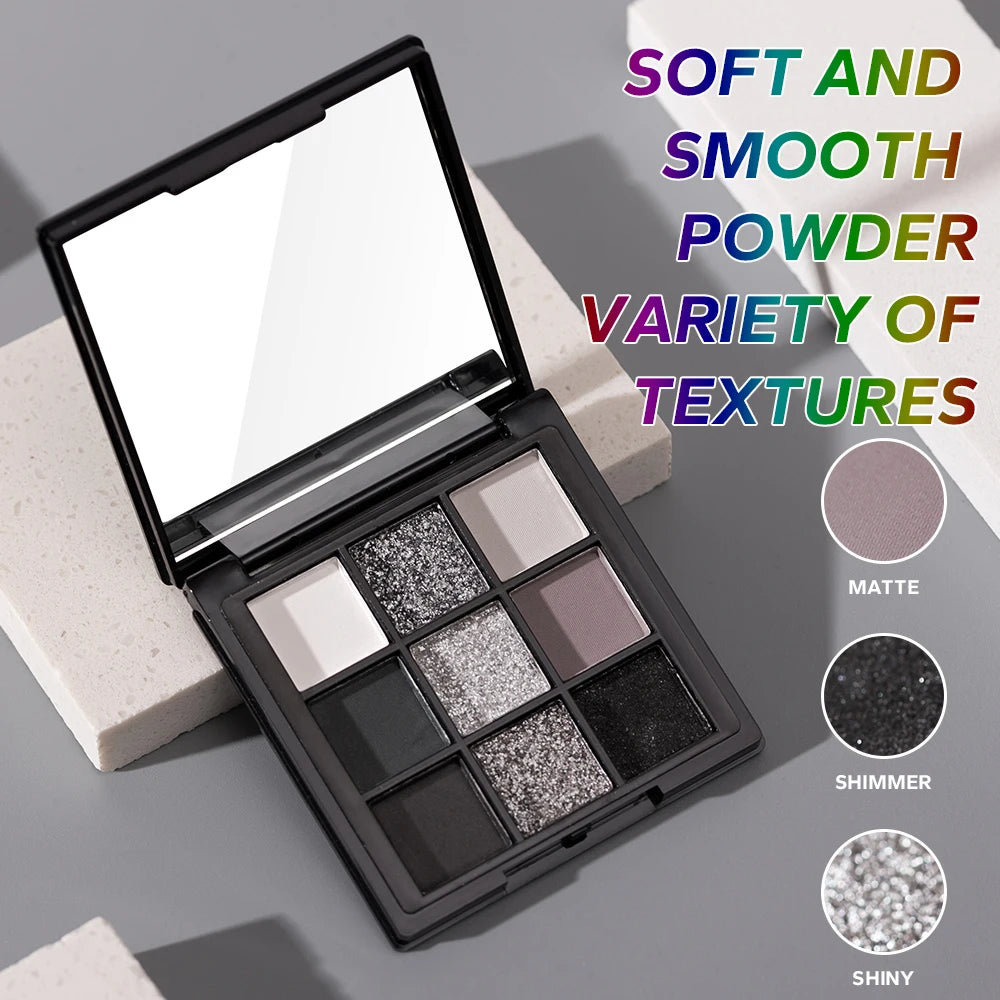 9-Color Waterproof Eyeshadow Palette | Matte & Shimmer Smoky Eyeshadow Palette QXL
