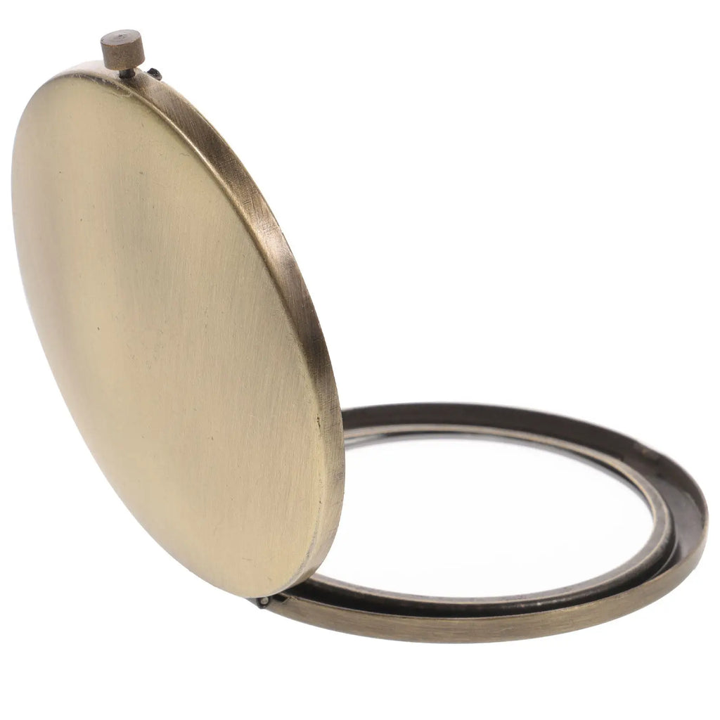 Compact Round Folding Makeup Mirror | Wooden Pocket Mirror Compact Makeup Mirror QXL