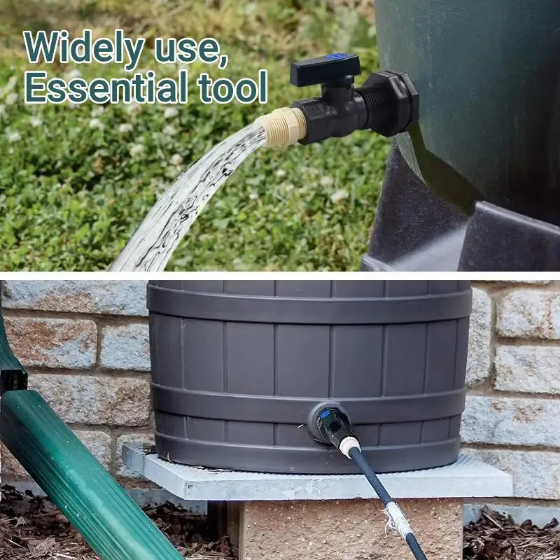3/4" Rain Barrel Spigot Kit | PVC Valve & Bulkhead Fitting Rain Barrel Spigot Kit QXL