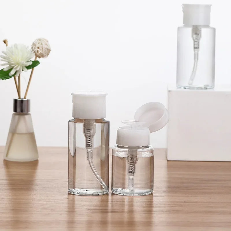 Refillable Push-Down Pump Dispenser Bottle | Nail & Makeup Pump Dispenser Bottle QXL