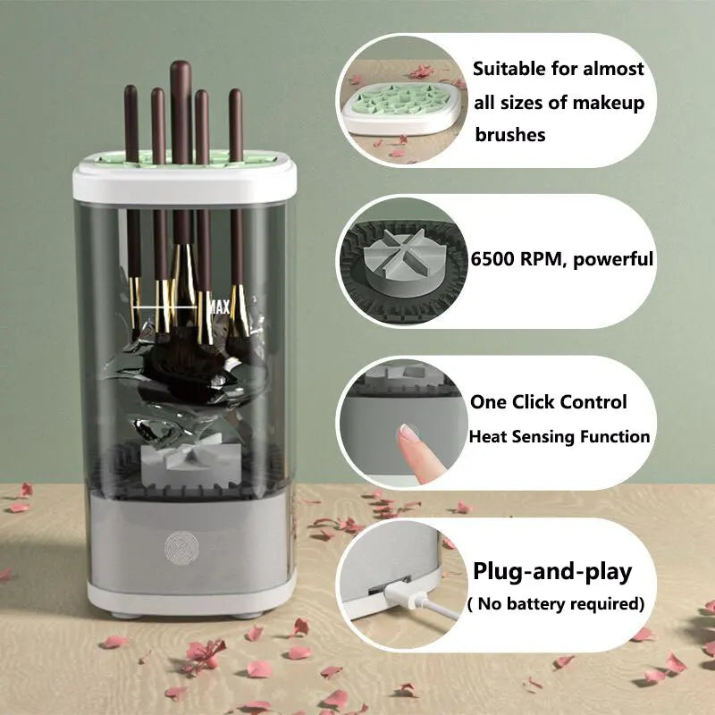 Electric Makeup Brush Cleaner Machine | 6500 RPM Portable Brush Cleaning Machine QXL