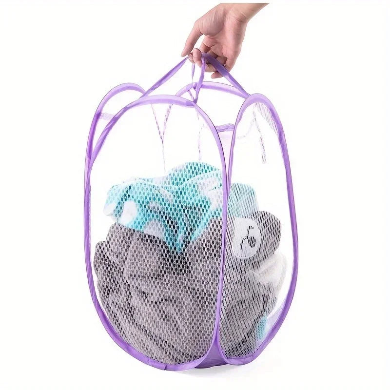 Pop-Up Mesh Laundry Basket | Foldable 1-2 Pack Foldable Laundry Basket QXL