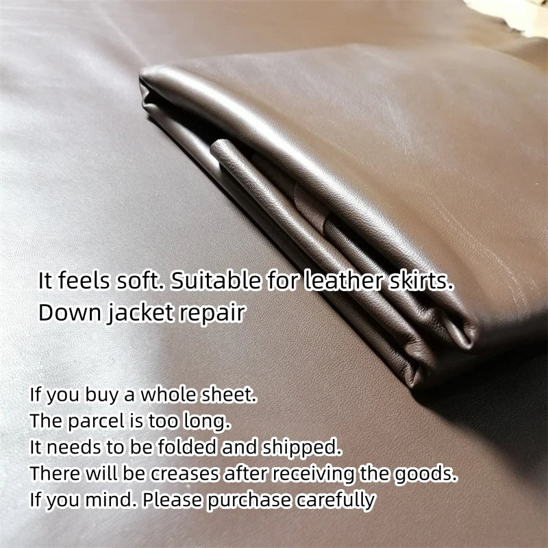 Dark Brown Sheepskin First Layer Real Leather Fabric | DIY Leather Craft Fabric QXL