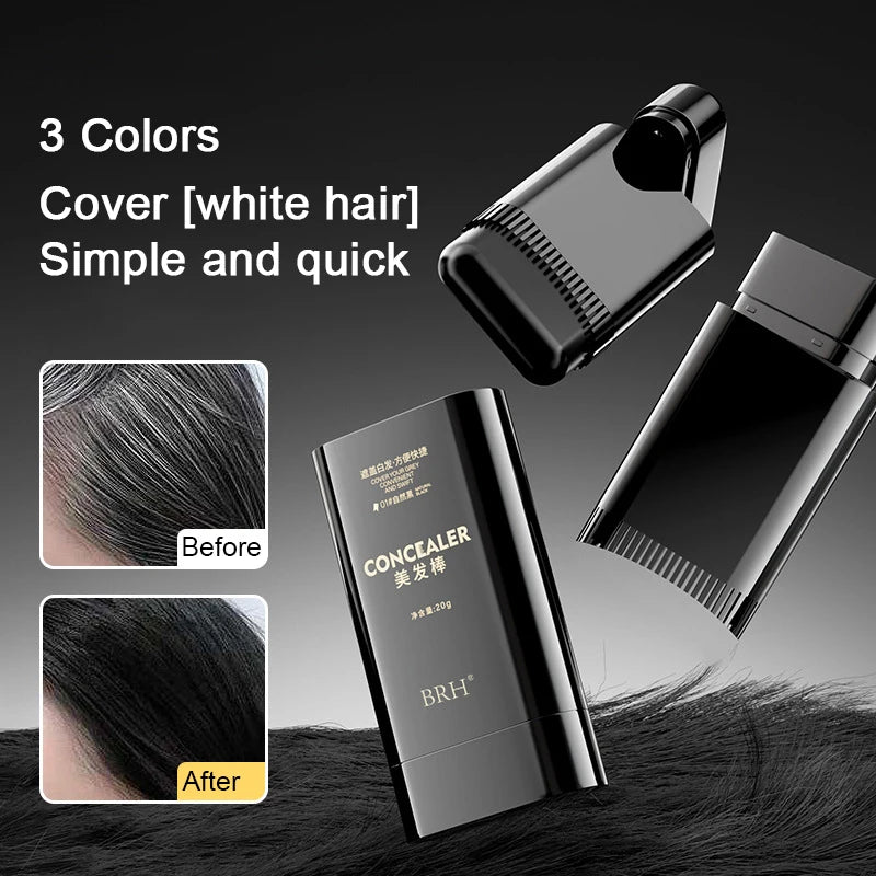 Hair Dye Stick with Built-In Comb | Waterproof Gray Coverage Hair Color Stick QXL