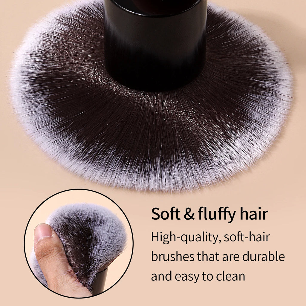 Fluffy Nail Dust & Powder Brush | Short Handle Manicure Tool Nail Dust Brush QXL