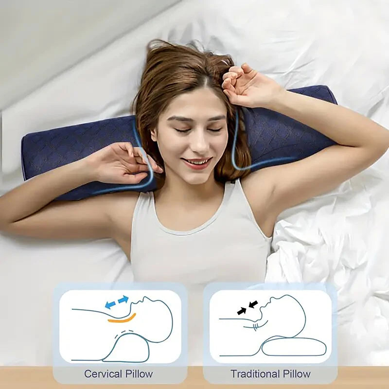 Memory Foam Cervical Pillow | Neck Support & Head Massager Cervical Support Pillow QXL