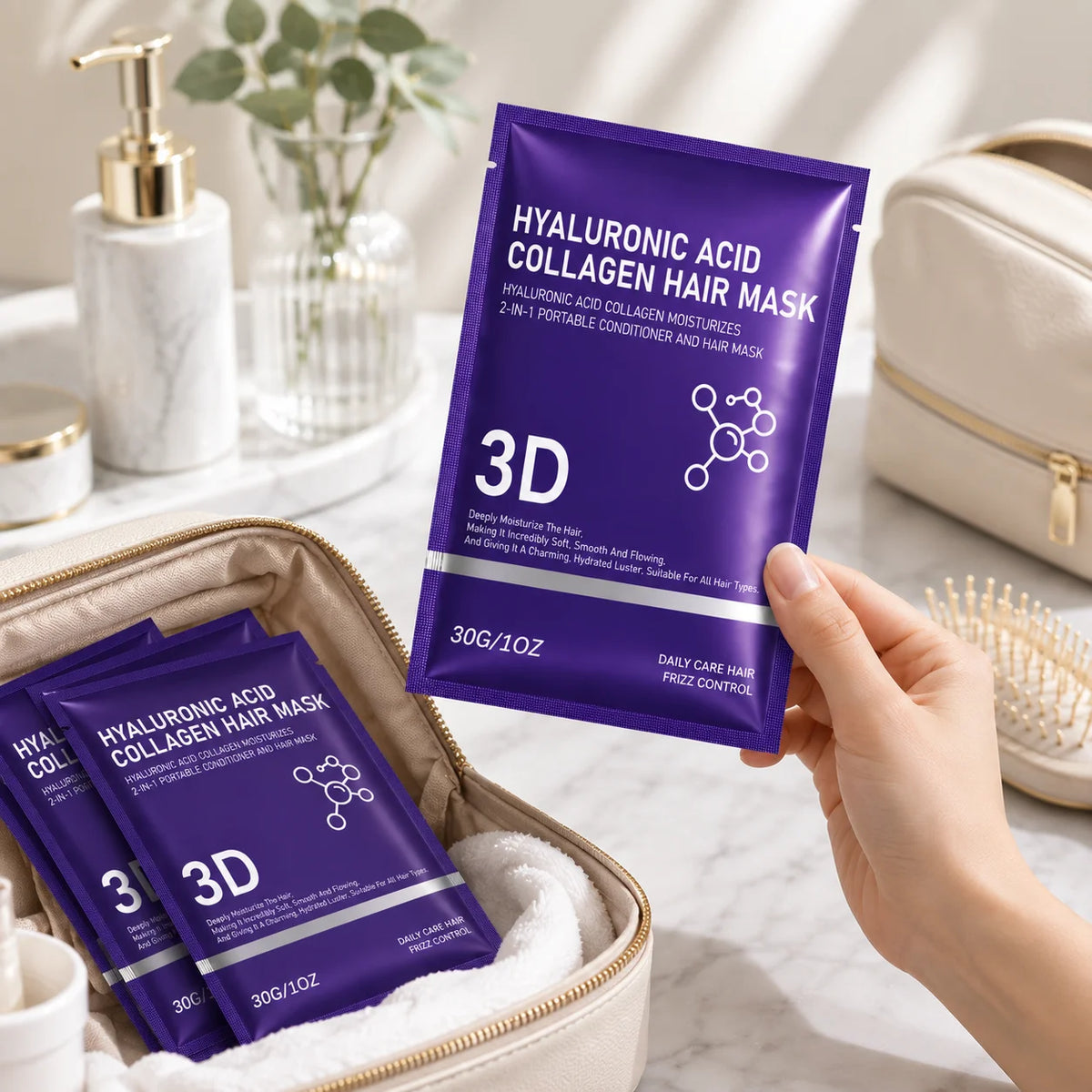 Hyaluronic Acid Hair Mask | Deep Moisture Treatment 2/3/5 Pack Hair Mask Treatment QXL