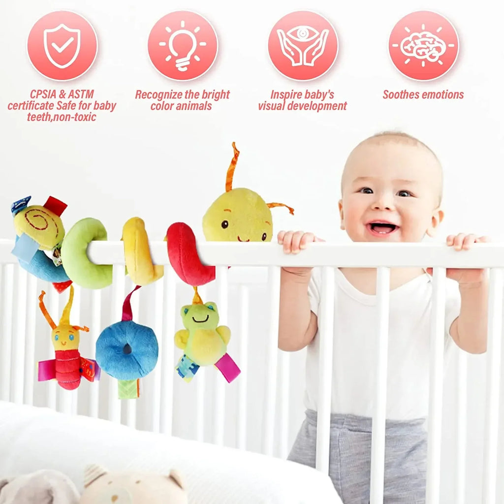 Spiral Baby Rattle Toy | Newborn Stroller & Car Seat 0–12M Infant Rattle Toy QXL