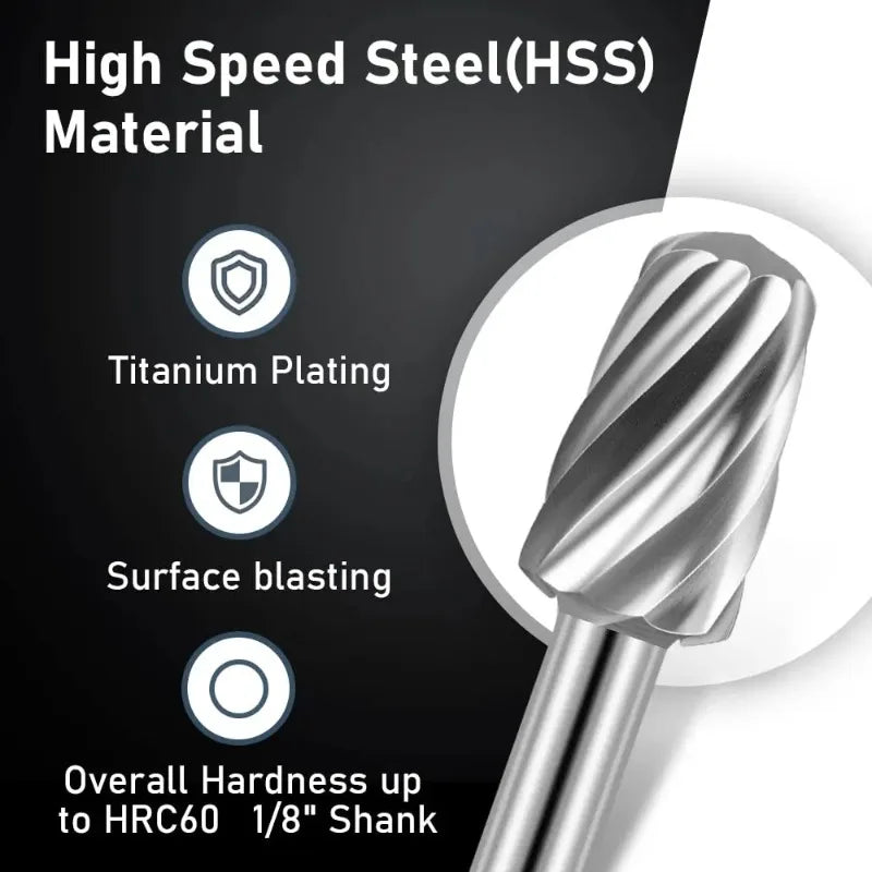 10-Pc HSS Rotary File Set | Engraving & Milling Cutters Rotary File Set QXL