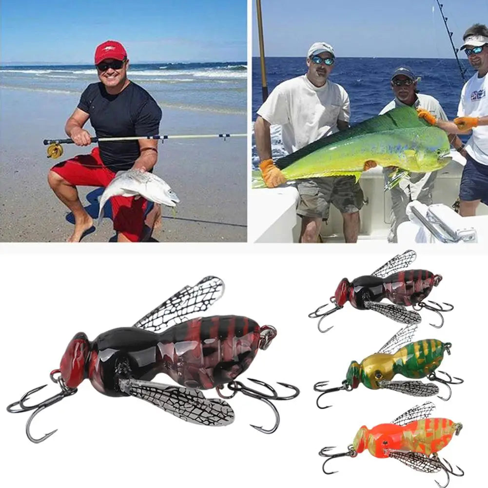 Wasp Topwater Fishing Lure | Hard Bait for Bass & Pike Topwater Fishing Lure QXL