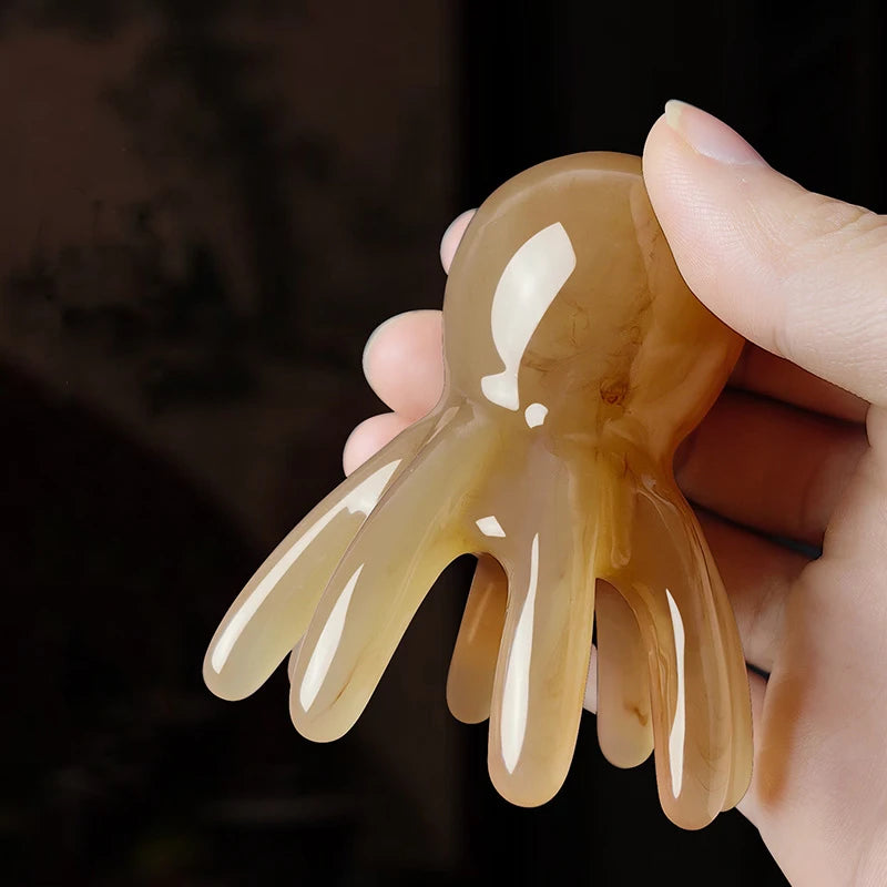 Resin Octopus Gua Sha Scalp Massage Comb | SPA Head Tool Scalp Massage Comb QXL