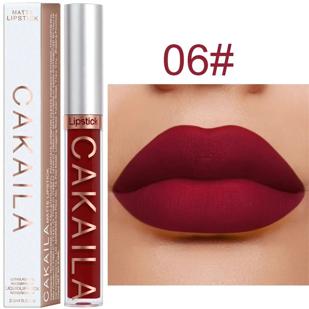 18-Color Matte Liquid Lipstick | Waterproof Long-Lasting Lip Gloss Matte Liquid Lipstick QXL 06