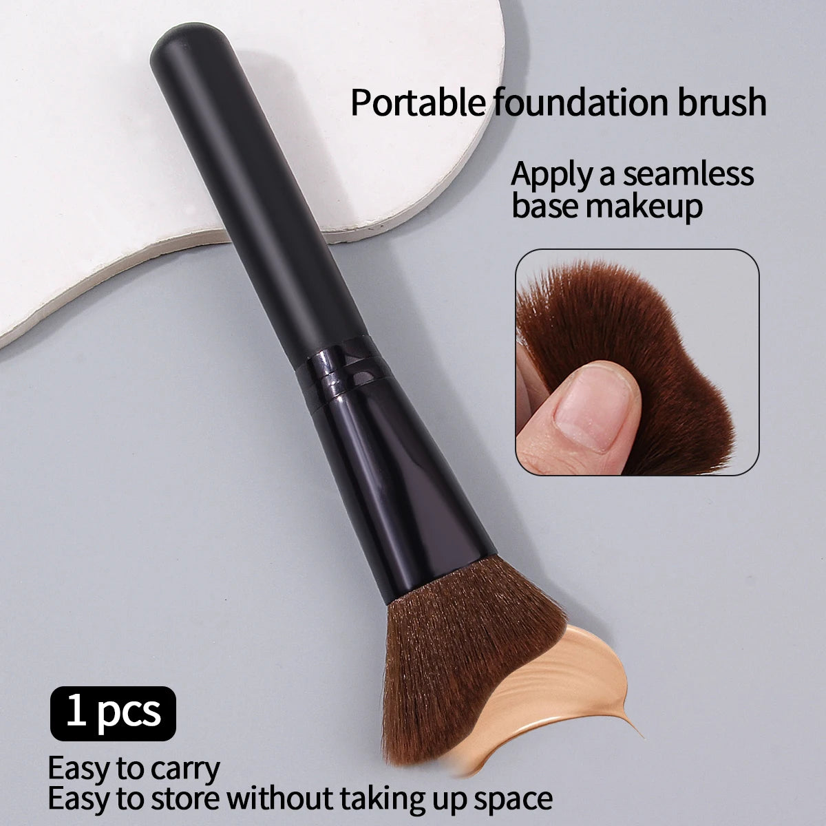 Contouring & Shadow Makeup Brush | Wood Handle Nylon Contouring Makeup Brush QXL