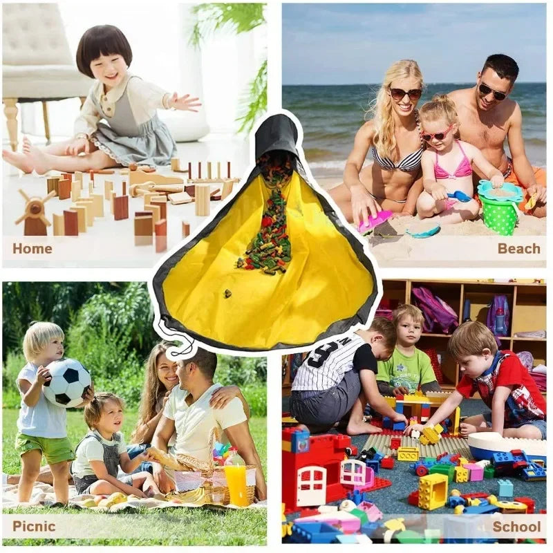Kids Large Toy Storage Bag | Drawstring Play Mat Organizer Toy Storage Bag QXL