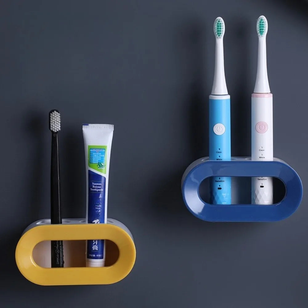 No-Drill Wall Mount Toothbrush Holder – Couple Set Toothbrush Wall Holder QXL