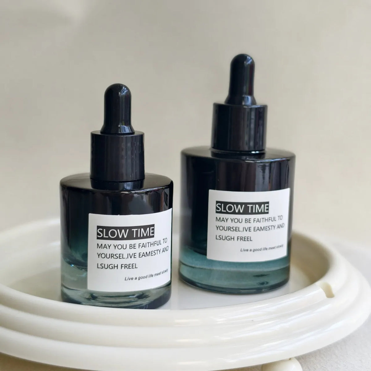 Gradient Teal Glass Dropper Bottle 30ml 50ml | Refillable Serum Vial Glass Dropper Bottle QXL