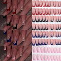96-Pc Square Press On Nails | Silver Glitter French Style Press On Nails QXL 96PCS