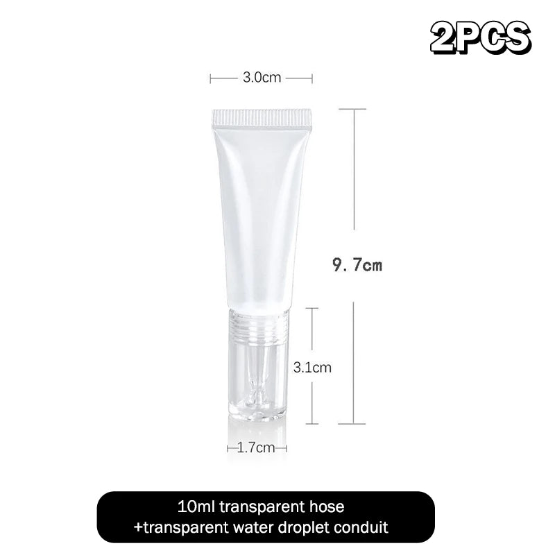 2-Pack Refillable Cosmetic Soft Tubes 10/15ml Dropper Bottles Refillable Cosmetic Tubes QXL A