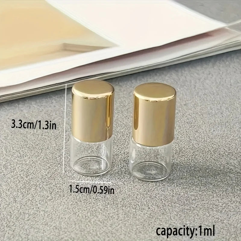 2-Pack 1ml Glass Roll-On Bottles for Essential Oils & Perfume Roll-On Bottle QXL 2pcs 1ml Glass